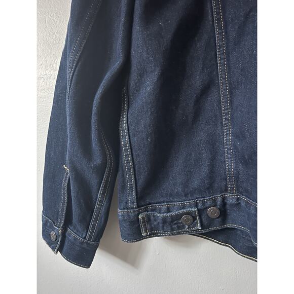 Levi's Strauss Men's Denim Trucker Jacket Medium Wash Size LARGE Jean Coat - Picture 12 of 13